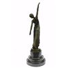 Image 7 : Egyptian Dancer Bronze Statue on marble base Sculpture