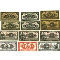 Banco Central De Reserva Del Peru, 1936 to 1956 Issues Banknote Assortment.