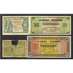 Banco de Espana. 1938 Issues.