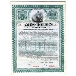Ames-Holden Ltd., 1908 Specimen Bond