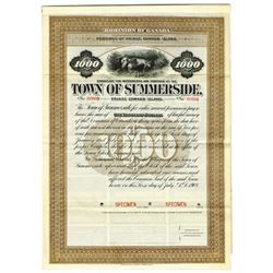 Town of Summerside, 1908 Specimen Bond