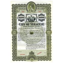 City of Syracuse, 1900 Specimen Bond