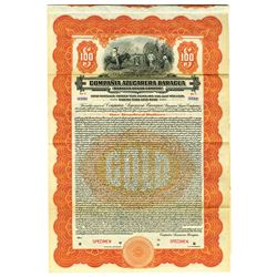 Baragua Sugar Co., 1922 Specimen Bond