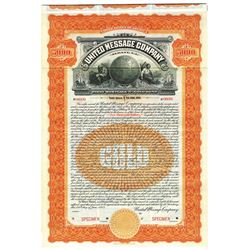 United Message Company (Telegraph), 1905 Specimen Bond.