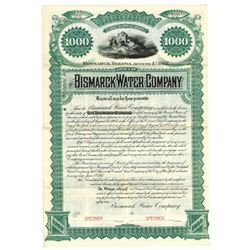 Bismarck Water Co., 1887 Specimen Bond