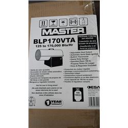Brand new in box Master forced air propane heater 125 to 170000 BTU