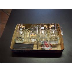A&W Mugs (4), Coke Glass, Serengeti Glasses