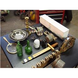 Lot of Misc. (Glass, Insulators, Pool Cue Holder Etc.)