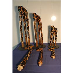 Wooden Giraffes (3)(Tallest 61.5” High)(Shortest 32”High)