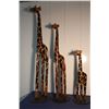 Image 2 : Wooden Giraffes (3)(Tallest 61.5” High)(Shortest 32”High)