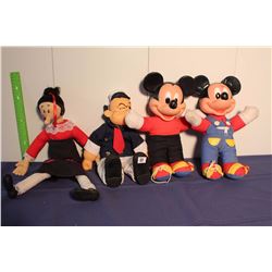 Mickey (2), Popeye & Olive Oyl Dolls