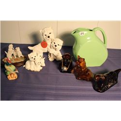 Lot of Animal Figurines & 1950s Antique Pitcher