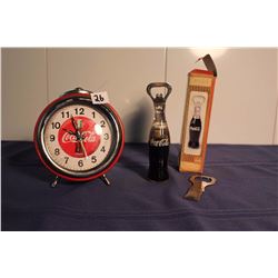 Coco-Cola Memorabilia (Bottle Openers (2) &  Alarm Clock)