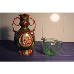 “Angelica Kauffman” Vase & Depression Glass Pitcher