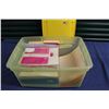 Image 1 : Lot of Paper, Note Pads, Folders, Etc With Plastic Tub