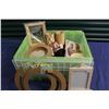 Image 1 : Lot of Crafting Related Supplies (Wooden Supplies, Etc) With Storage Tot