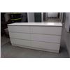 Image 1 : Six Drawer White Dresser (59”x 16”x 28”)