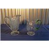 Image 1 : Vintage Cut Glass Pitcher & Vintage Etched Glass Flower Blown Pitcher