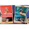 Image 2 : Vintage Windup Children Jewellery Boxes (2) W/ Beads& Earrings