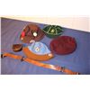 Image 1 : Lot of Boy Scout Hats (4) W/ Belt & Leather Pouch