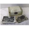 Image 1 : Celluloid Photo Box W/ 66 Old Photo Postcards (Some W/ Stamps)