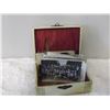 Image 2 : Celluloid Photo Box W/ 66 Old Photo Postcards (Some W/ Stamps)