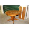 Image 1 : Wooden Dinner Table W/ 2 Leaves (Table without leaves 44”)