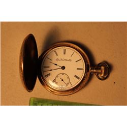Elgin Nalt Pocket Watch, Decorative Engraved Back Plate