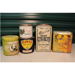 Lot of Assorted Vintage Tins (5)