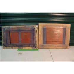 Antique Silk Screening Blocks (Cowboy Cartoon & Roping & Branding On A Ranch)(Marked Alberta)