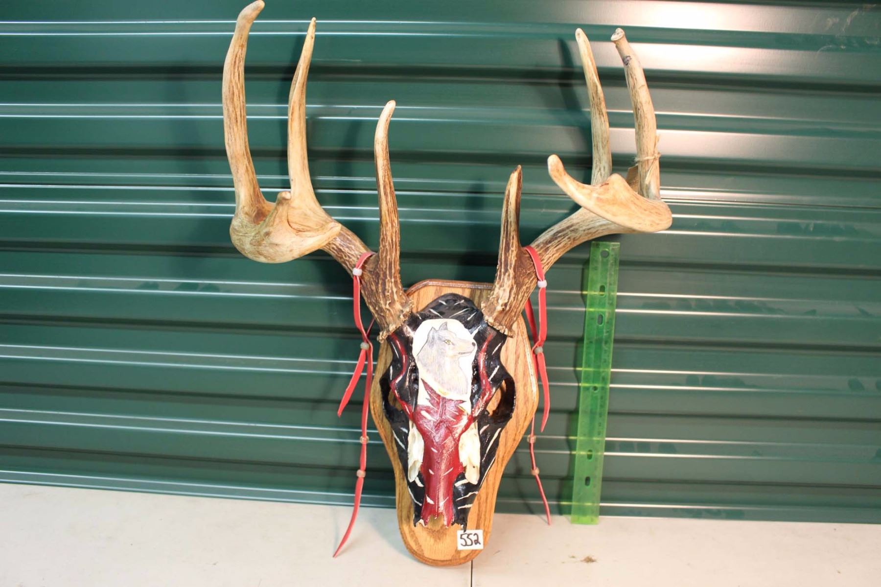 4 Point Mounted Deer Horns (Hand Painted W/Mounted Base)