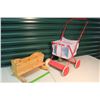 Image 1 : 1930s Doll Carriage & A Pine Toy Doll Cradle (Handmade)
