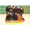 Image 1 : 5 Thick Edison Gramophone Records In A Wooden Dovetailed Box