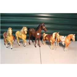 Lot of Toy Horses (5)(Some W/Saddles)