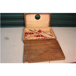 Tinker Toy Set  In Original Dovetailed Wooden Case