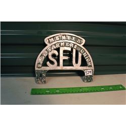 License Emblem Topper (Sask. Farmer's Union)