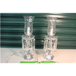 Pair Of Crystal Electric Lamps