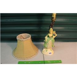 Porcellian Figurine Lamp W/Shade (Working)