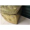 Image 2 : Brass Fireplace Wood Box (Scuttle)(Embossed)(19"x14"x14")