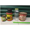 Image 1 : Sifts Jewel Shortening Tin Pail, Taverner's Candy Tin, Canister& Planters Peanut Jar