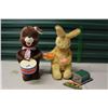 Image 1 : 1950s Drummer Bear & "Carrot Juice" Bunny Tin Toys (Battery Operated)