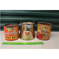 Peanut Butter Tins (3) (Golden Nut, Squirrel, Etc)