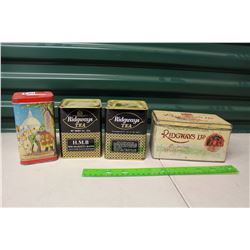 Assorted Tea Tins (Ridgeways, Etc;)