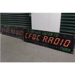 CFQC Radio Tin Bus Advertising (Peter Bell & Dave McKinnon)(2)(Both Double-Sided)(70"x14")