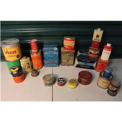 Lot of Assorted Vintage Tins (Tobacco, Etc)(20+)