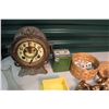 Image 2 : Lot of Misc. (Metal Clock, Candle Holder, 4 Cast Iron Figurines, Sea Shells, Etc)