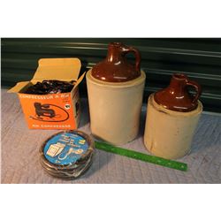 Air Compressor, Dryer Cord Kit & Two Crocks