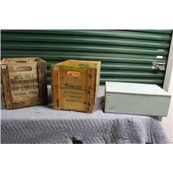Wooden Boxes (3)(Canadian Dry, 7UP)(17”x12”)