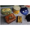 Image 3 : Lot of Collector Tins, Coal Oil Lamp & Time Cube