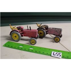 Massey Harris 44 Dinky Tractors w/Men (2)